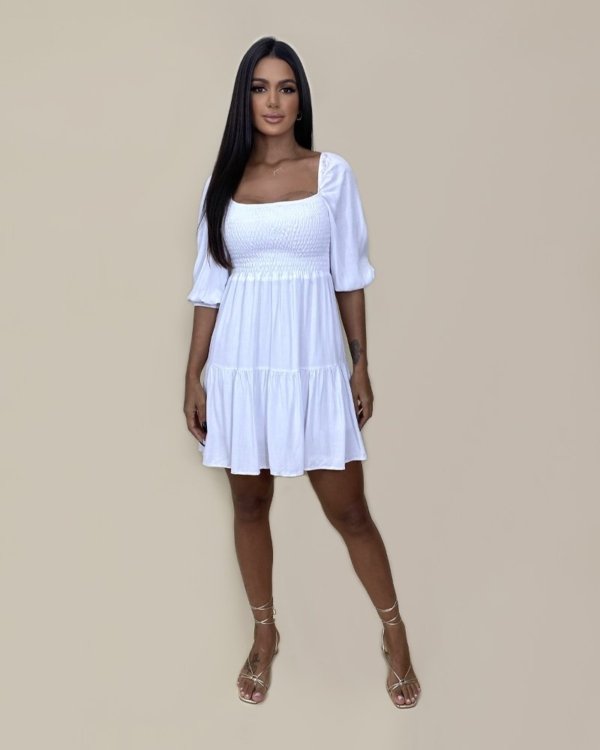 Vestido Juliana Curto - Branco