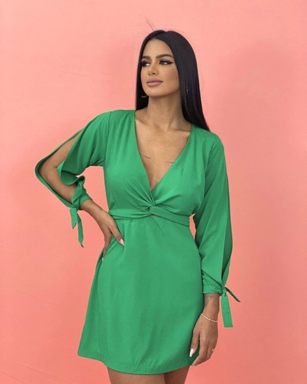 Vestido Marília - Verde Bandeira