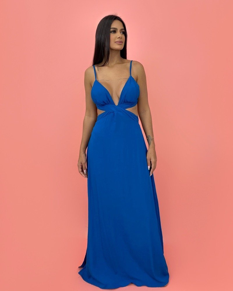 Vestido Flávia - Azul Petróleo - Image 1