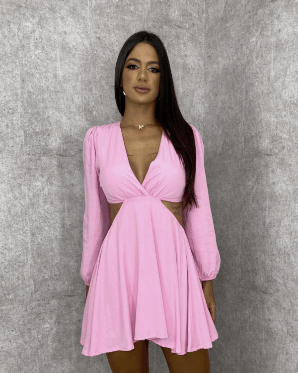 Vestido Leona - Rosa Bebê