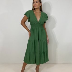 Vestido Laís Midi - Verde Militar - Image 3