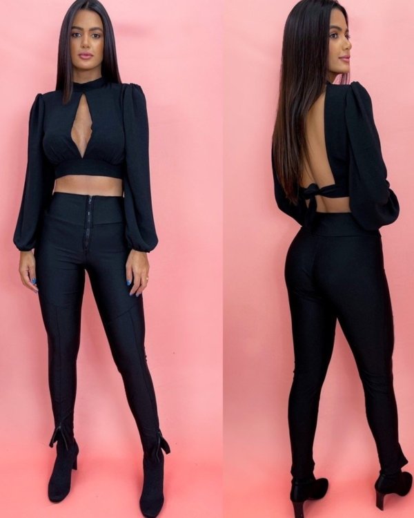 Calça Prada - Preto - Zíper na Barra