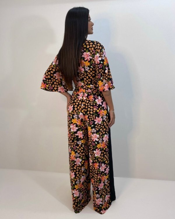 Cropped Maria - Primavera Fundo Preto