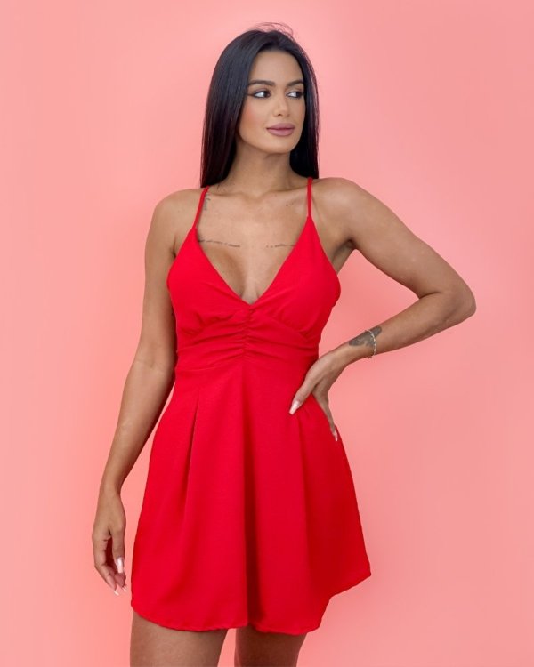 Vestido Nádia em Duna - Vermelho