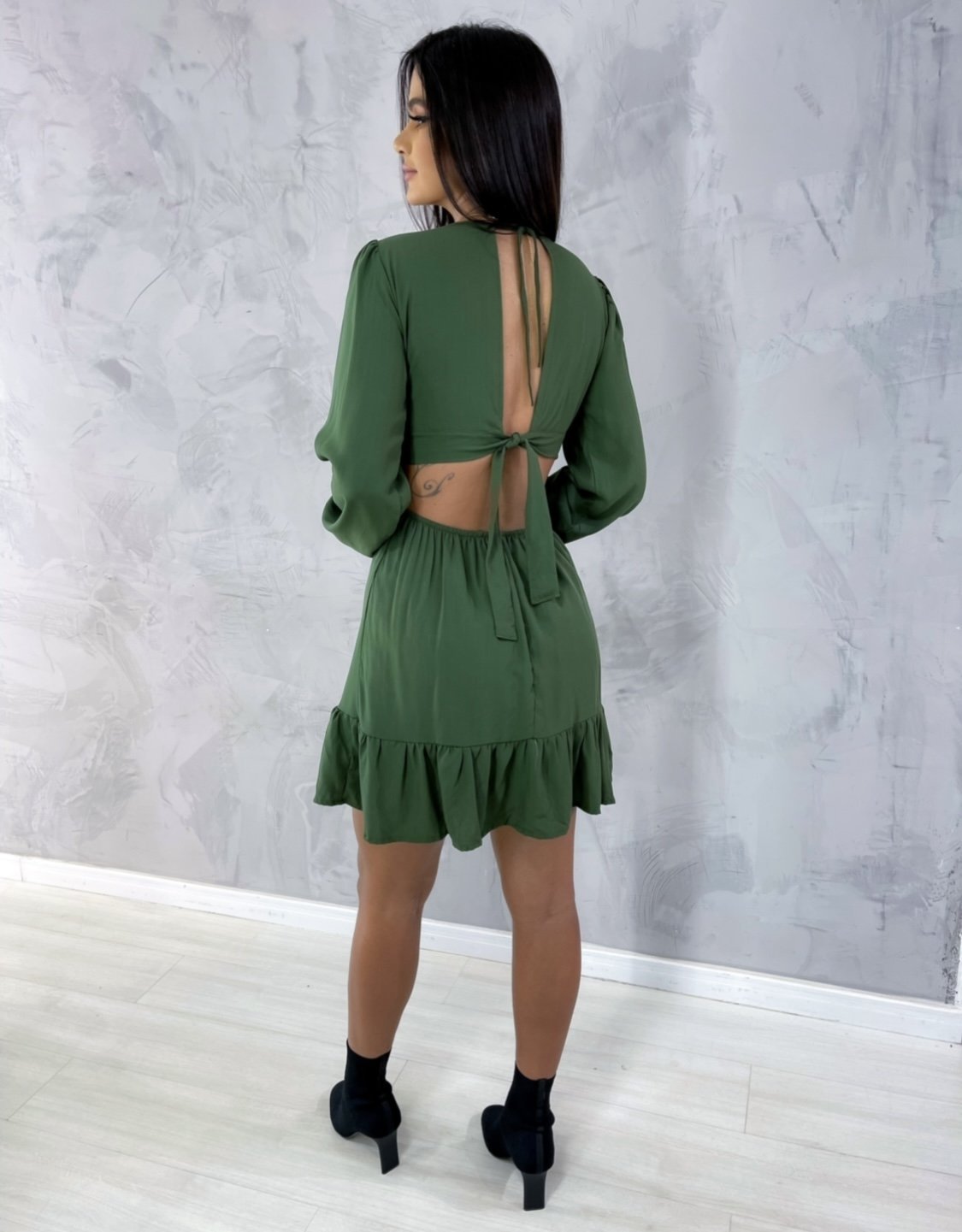 Vestido Cláudia - Verde Militar - Image 3