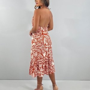 Vestido Safira - Estampado Fundo Laranja - Image 6