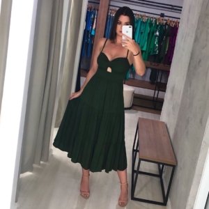 Vestido Jéssica Midi - Verde Militar - Image 1