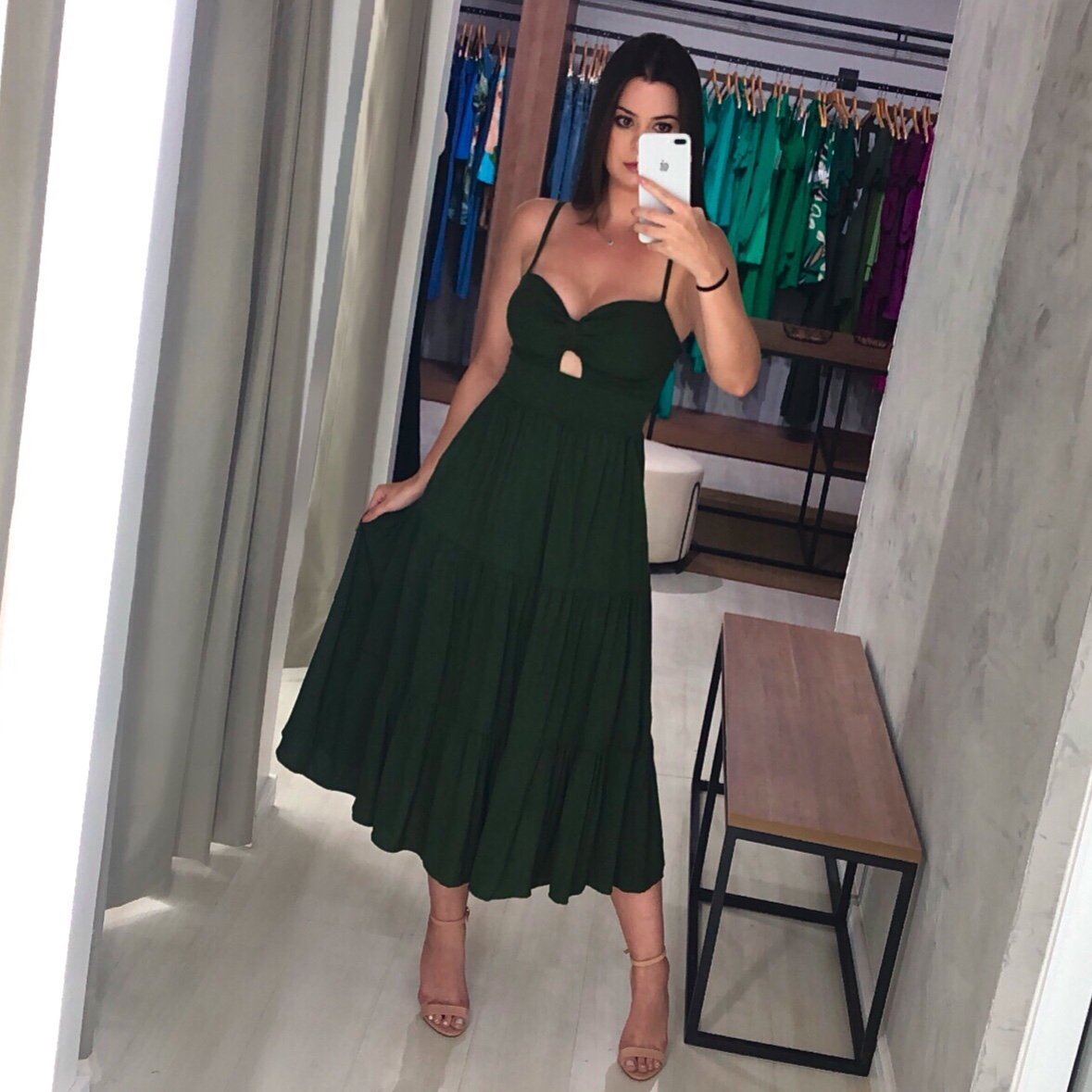 Vestido Jéssica Midi - Verde Militar - Image 1