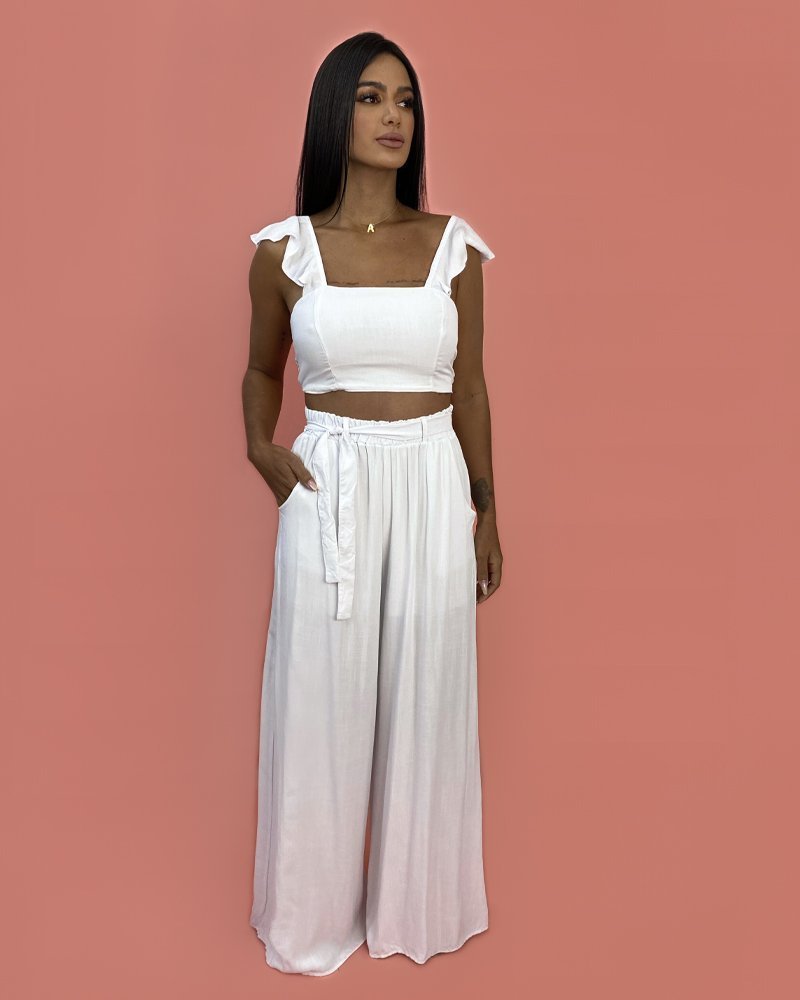 Conjunto Pantalona Samira - Branco - Image 1