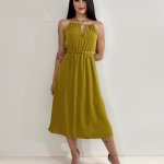 Vestido Isadora – Amarelo Queimado