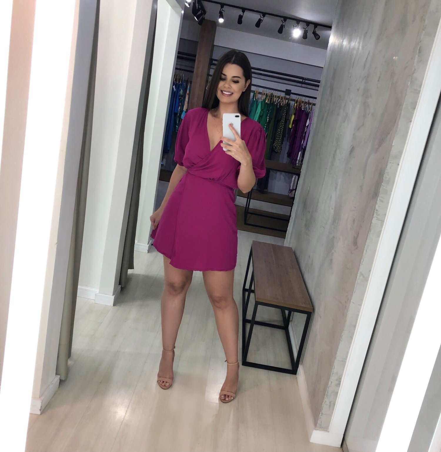 Vestido Érica Manga Princesa - Fúcsia - Image 6