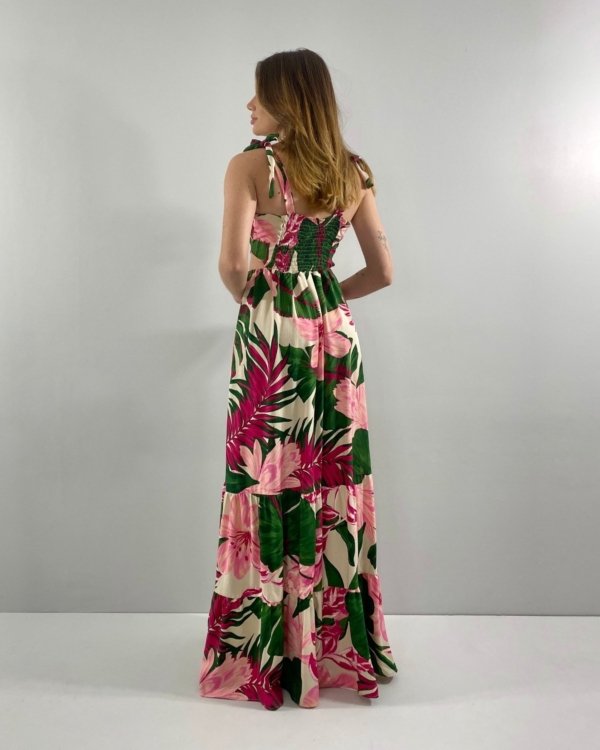 Vestido Pérola - Floral Fundo Bege