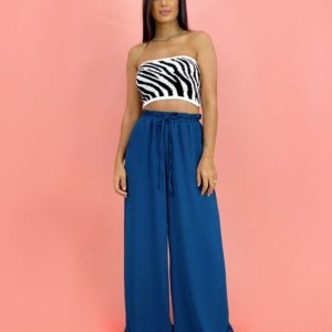 Calça Pantalona - Azul Petróleo - Image 1