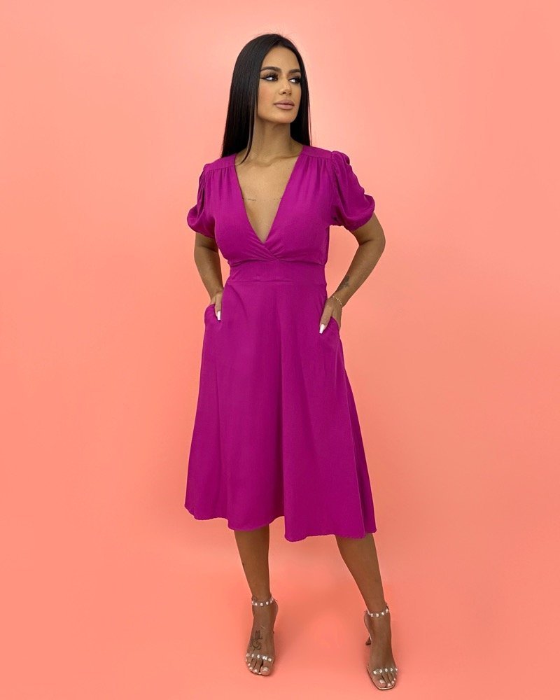 Vestido Clarice - Fúcsia - Image 1