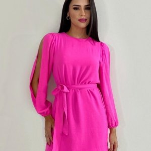 Vestido Eloá - Rosa Chiclete - Image 1
