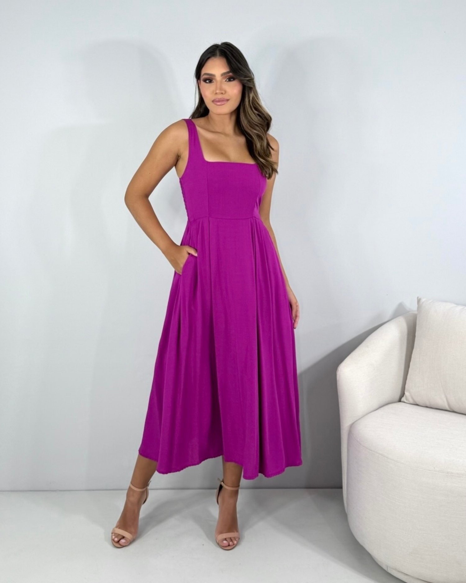 Vestido Samanta - Fúcsia - Image 1