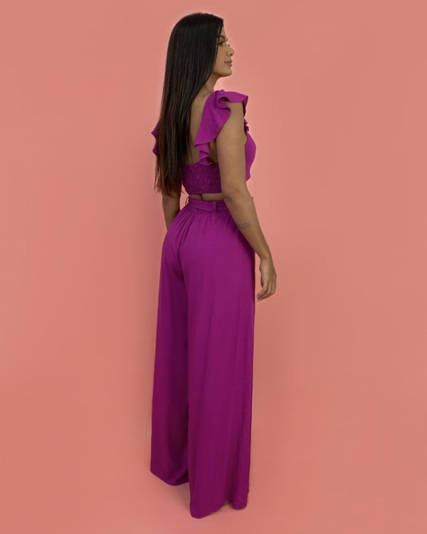 Conjunto Pantalona Samira - Fúcsia
