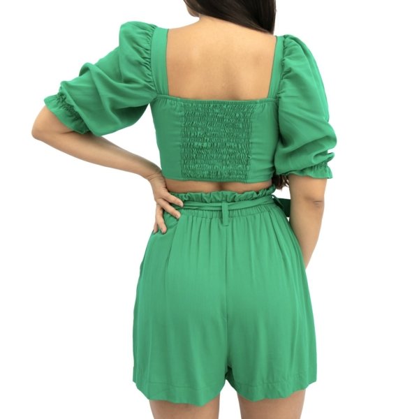 Conjunto Top Short Paloma - Verde Bandeira