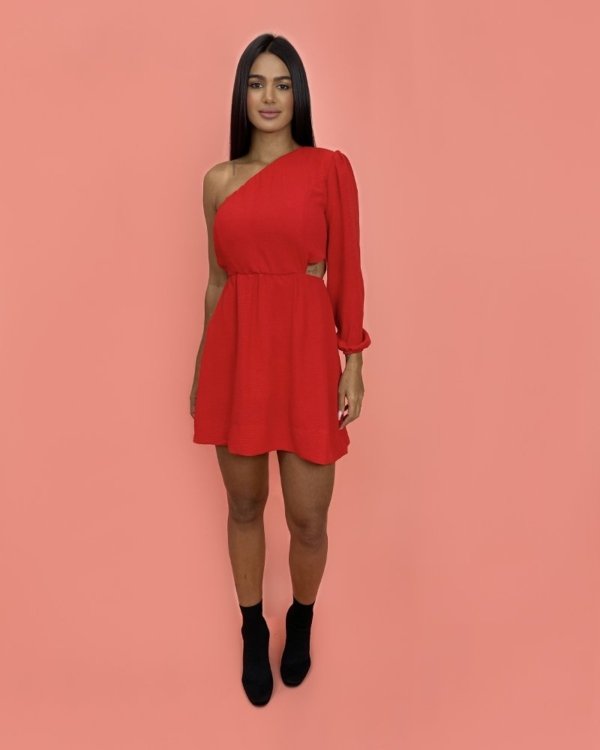 Vestido Luna em Duna - Vermelho