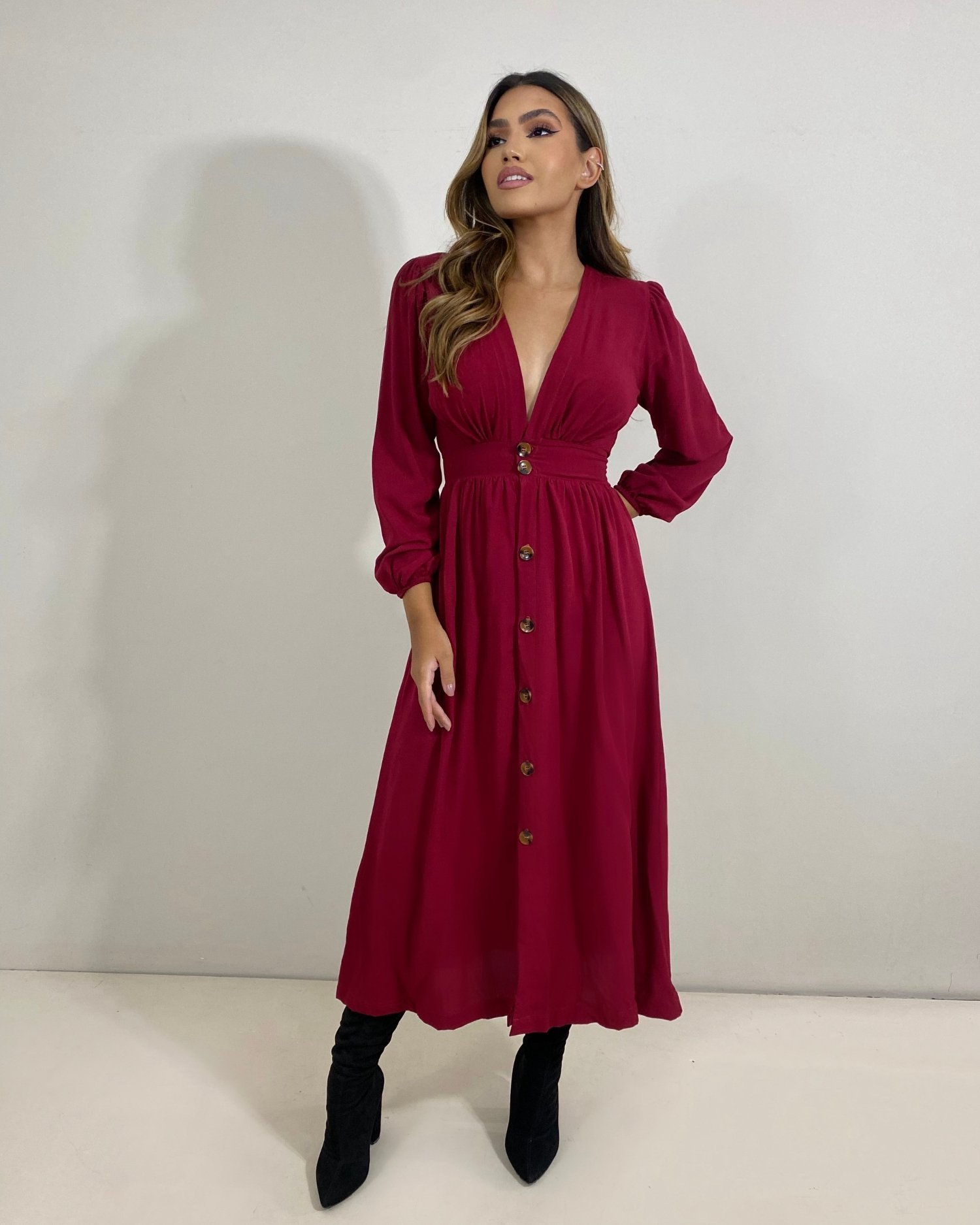 Vestido Clara - Marsala - Image 3