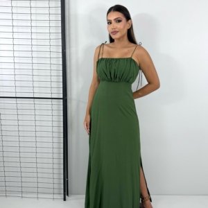 Vestido Drica Longo - Verde Militar - Image 1