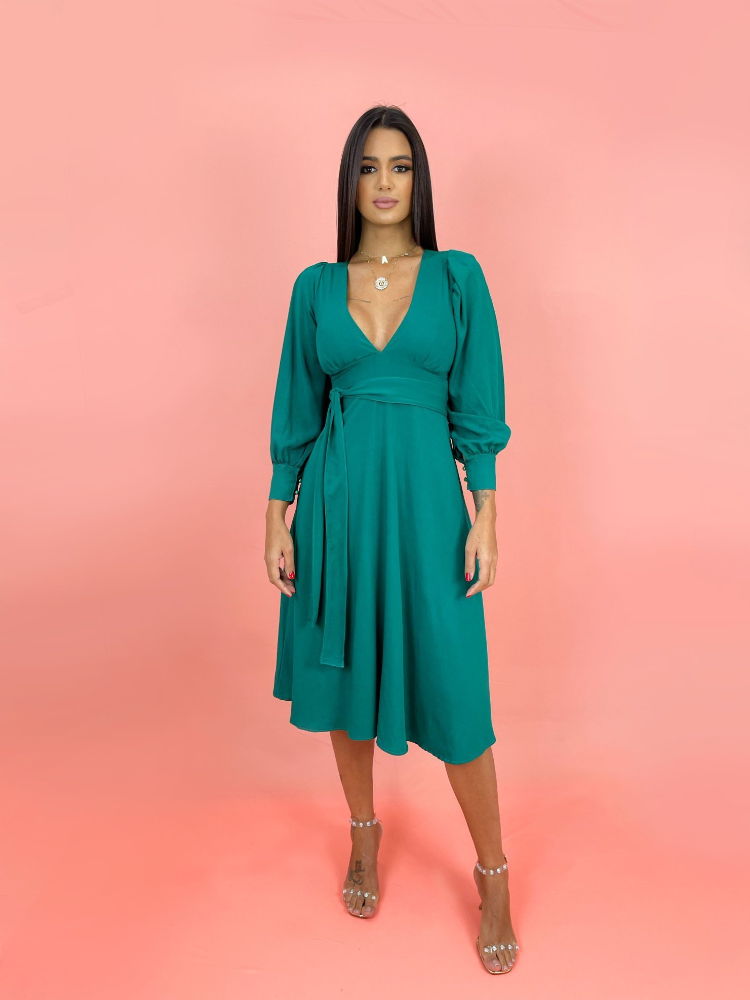 Vestido Leti - Verde Amazônia - Image 1