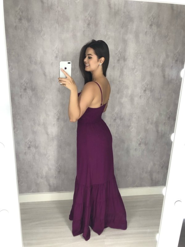 Vestido Jéssica Longo - Fúcsia