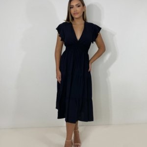 Vestido Laís Midi - Preto - Image 1