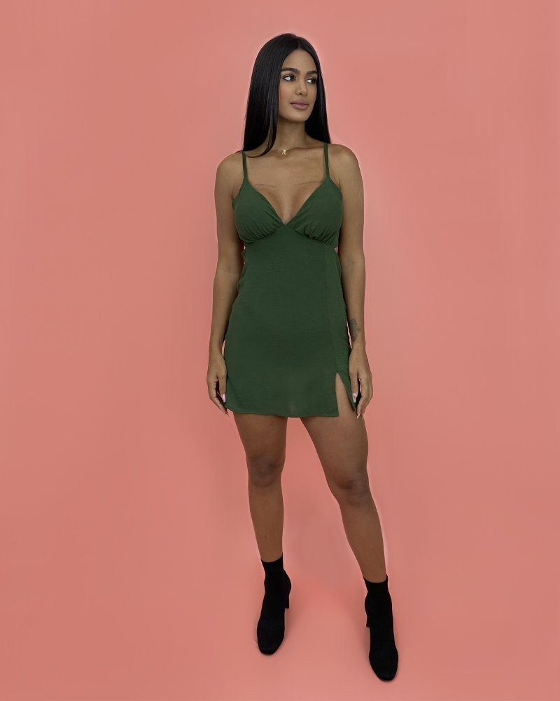 Vestido Elisângela - Verde Militar - Image 1