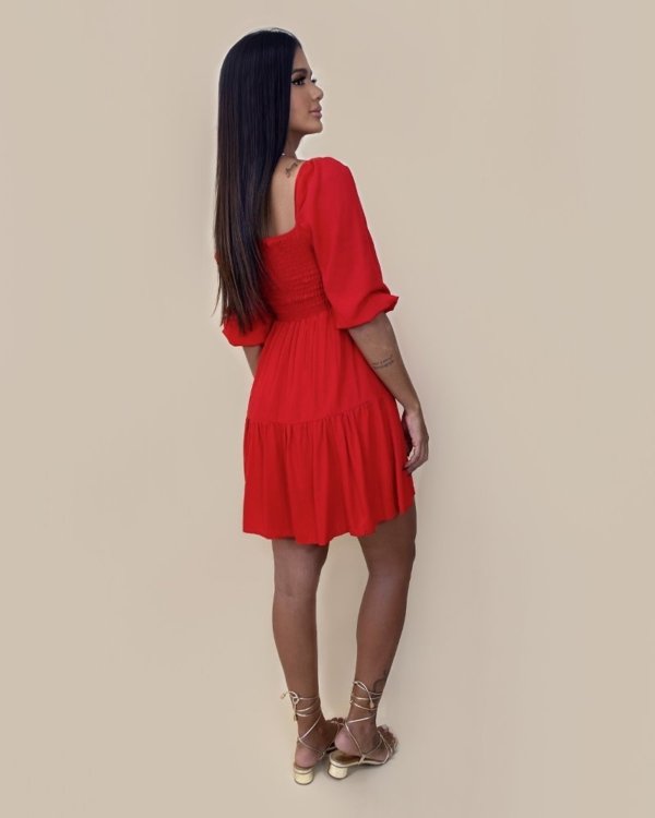 Vestido Juliana Curto - Vermelho