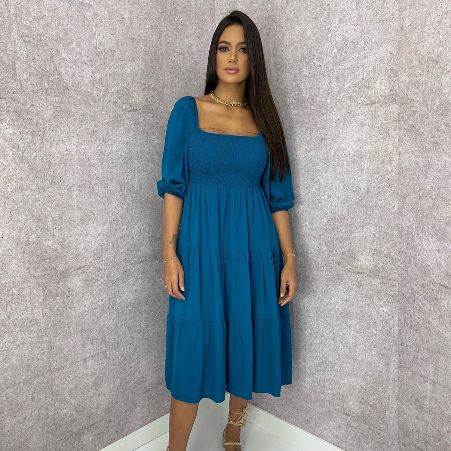 Vestido Juliana - Azul Petróleo - Image 2