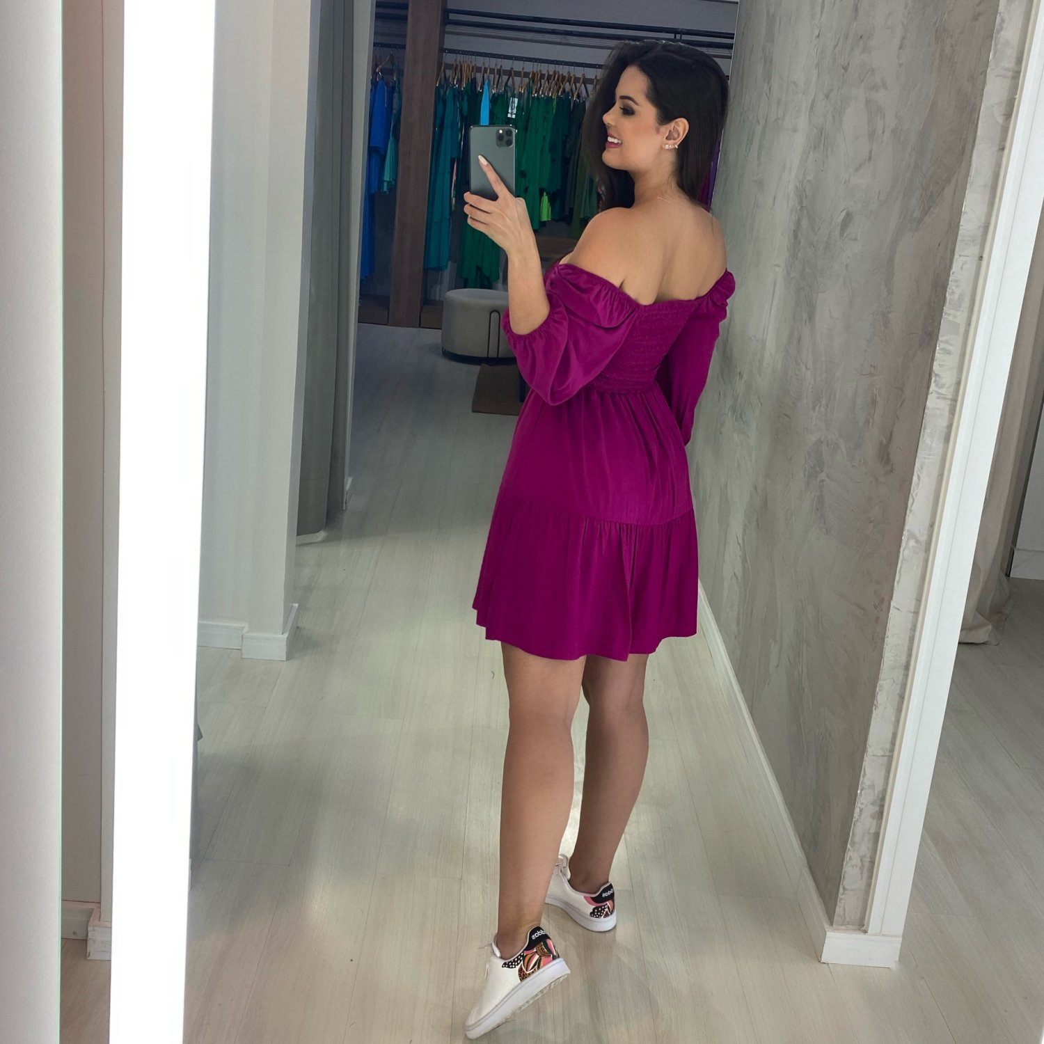 Vestido Juliana Curto - Fúcsia - Image 3