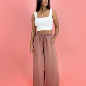 Calça Pantalona em Duna - Nude - Image 2