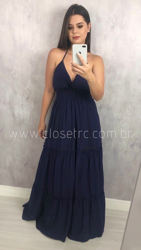Vestido Joana - Azul Marinho