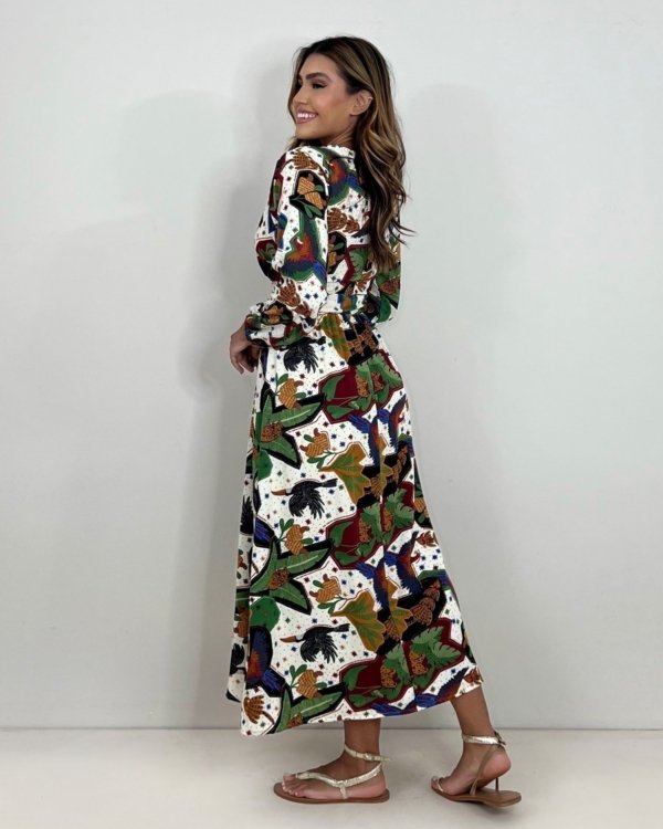 Vestido Clara - Estampa Tropicália