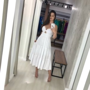 Vestido Jéssica Midi - Branco - Image 1