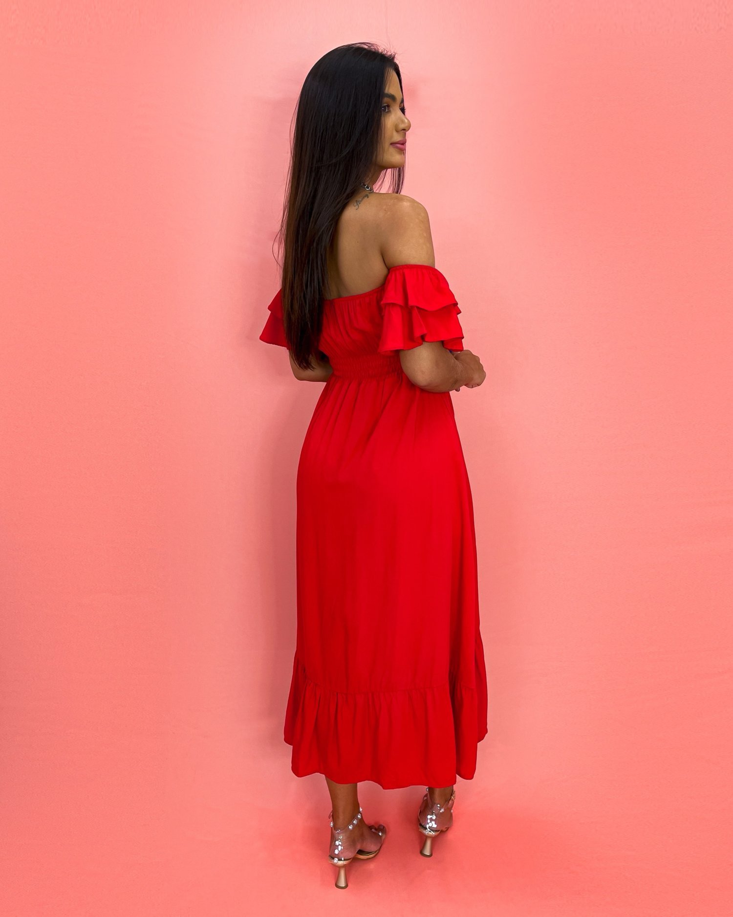 Vestido Gisele - Vermelho Flamingo - Image 2
