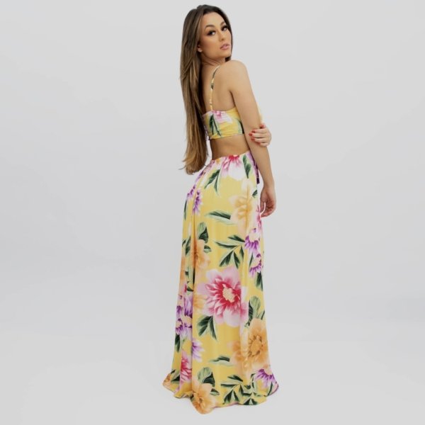 Vestido Natália - Floral Exclusivo Amarelo