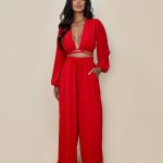 Calça Pantalona em Duna – Vermelho