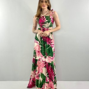 Vestido Pérola - Floral Fundo Bege - Image 2