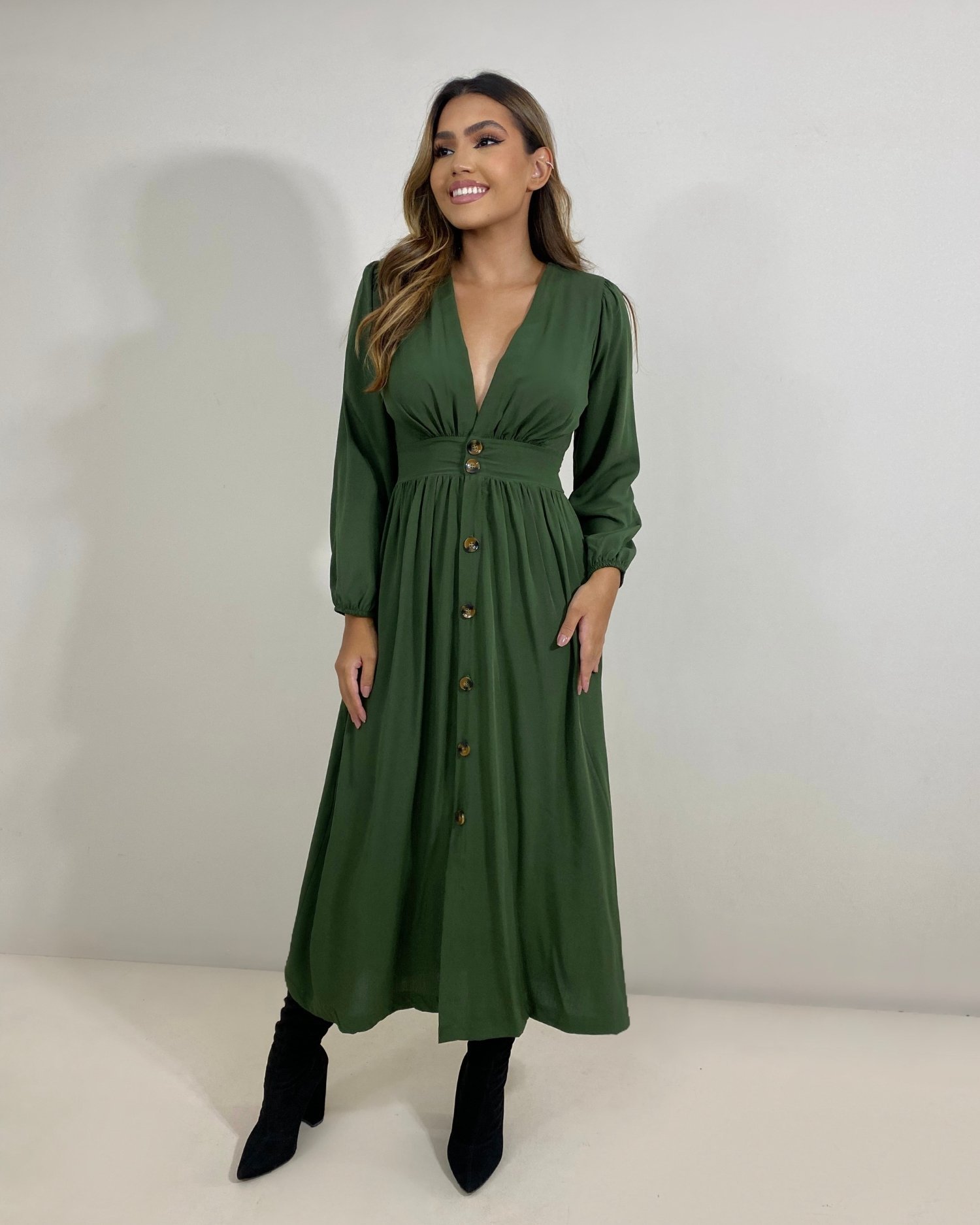 Vestido Clara - Verde Militar - Image 2