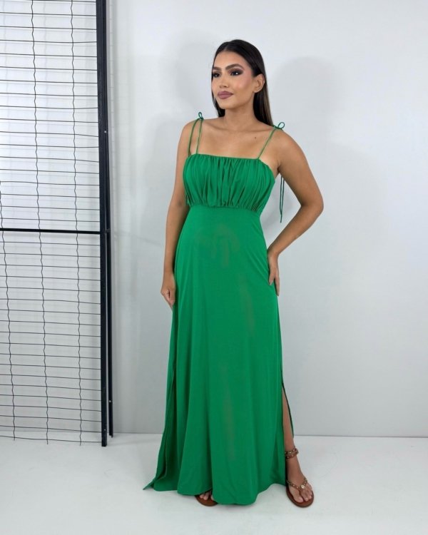 Vestido Drica Longo - Verde Bandeira