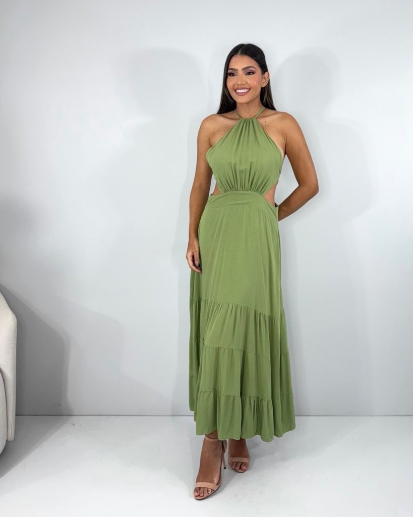 Vestido Estefane - Folhagem