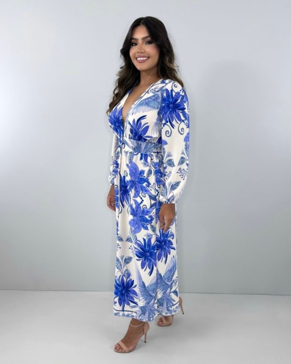 Vestido Clara - Estampa Azul
