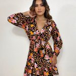 Vestido Lavínia – Primavera Fundo Preto