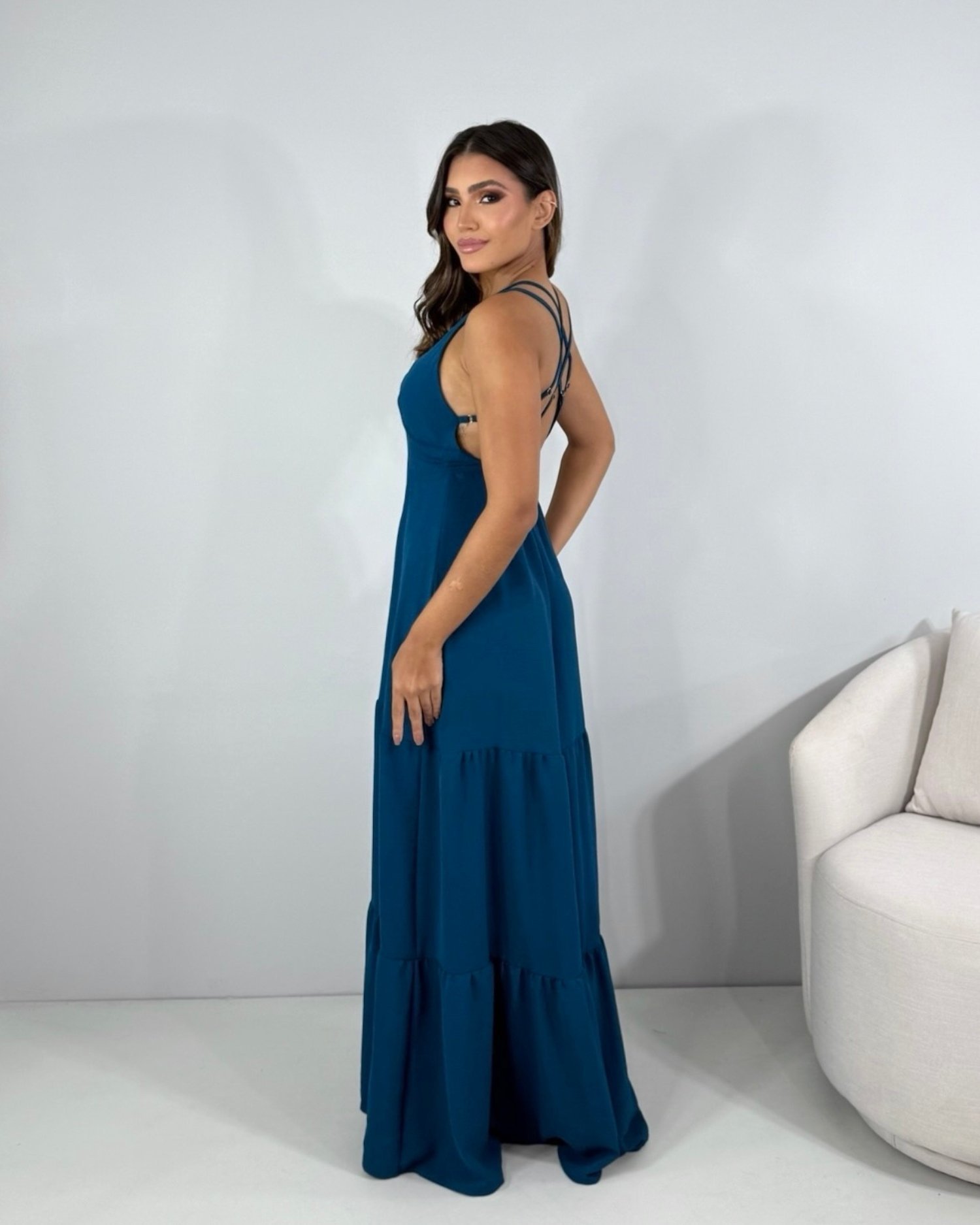 Vestido Noely - Azul Petróleo - Image 2