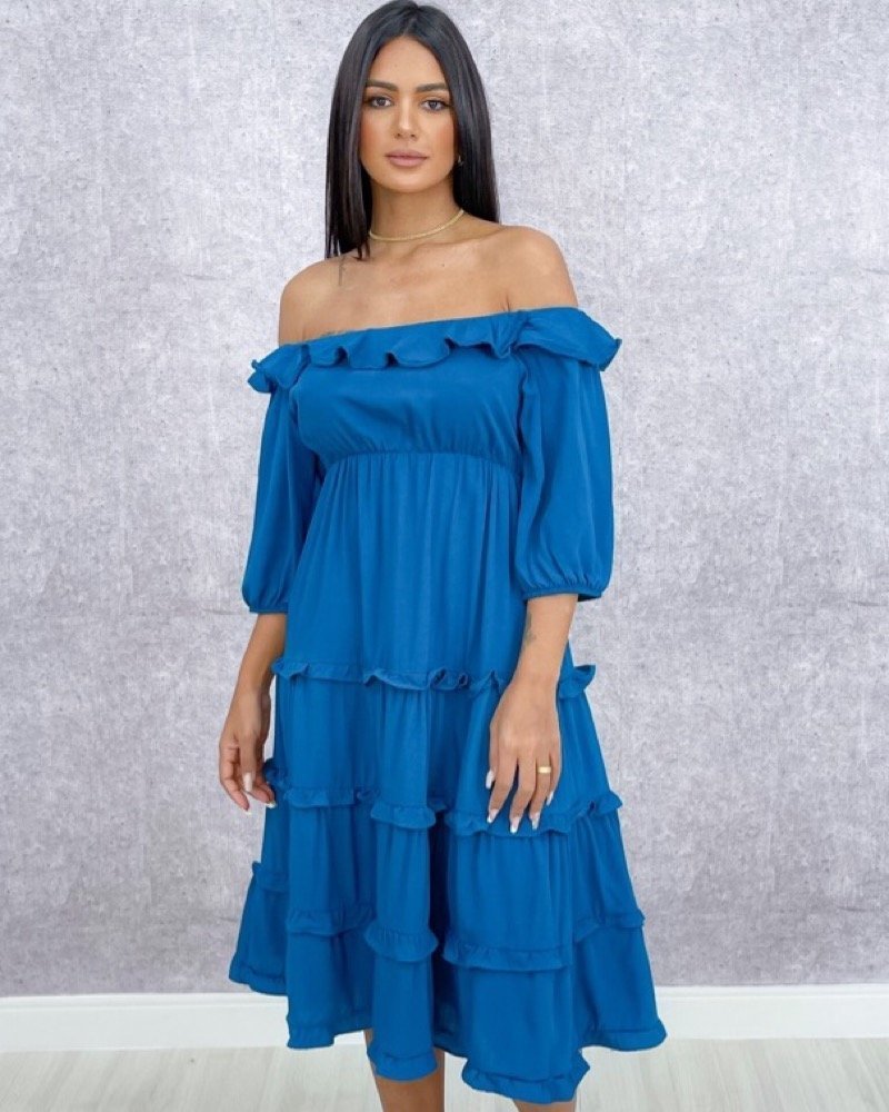 Vestido Angélica - Azul Petróleo - Image 1