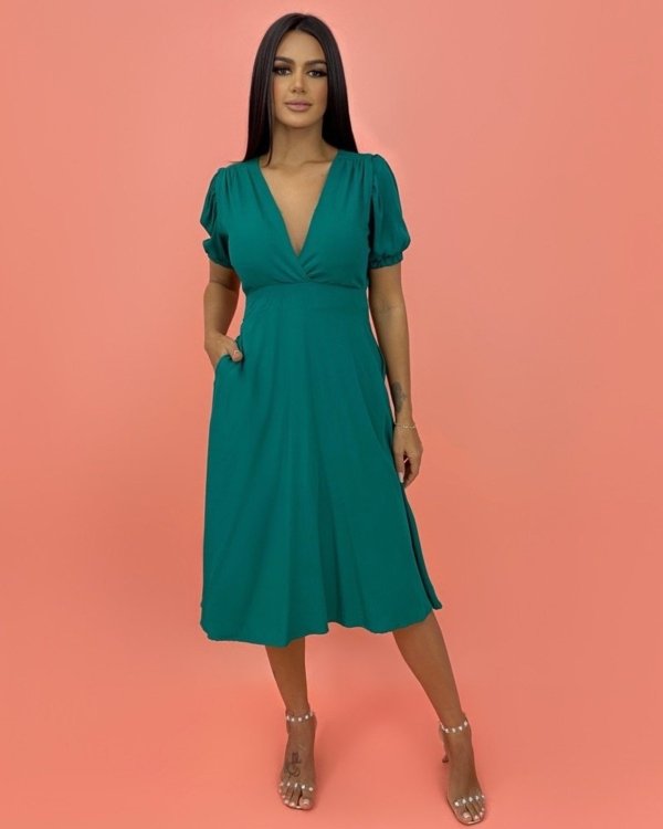 Vestido Clarice - Verde Amazônia