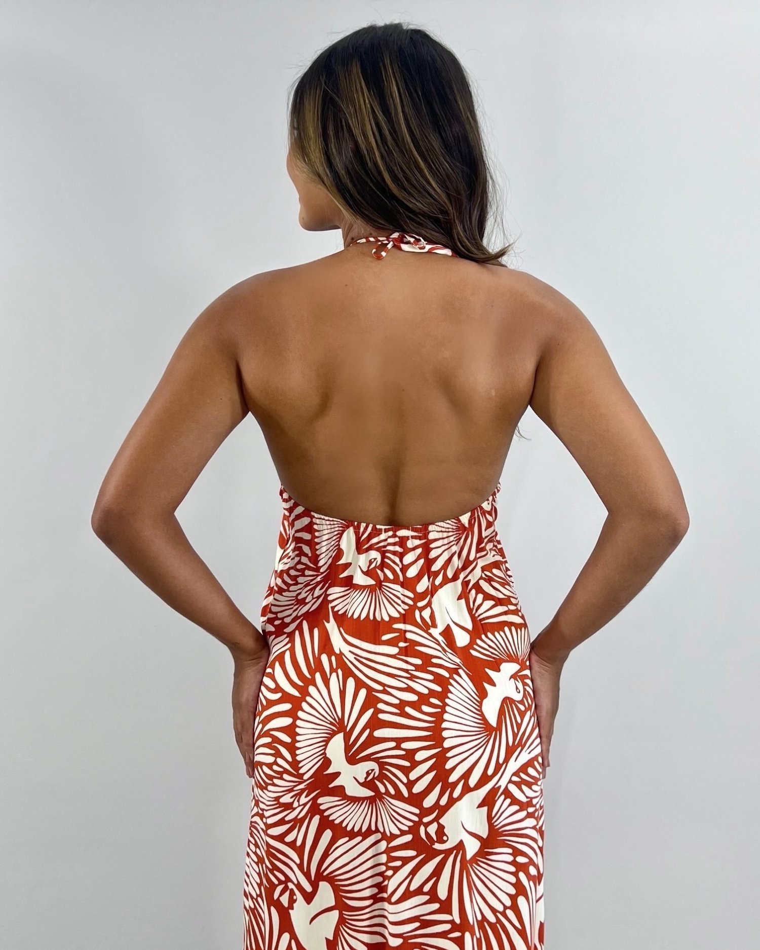 Vestido Safira - Estampado Fundo Laranja - Image 7