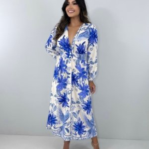 Vestido Clara - Estampa Azul - Image 1